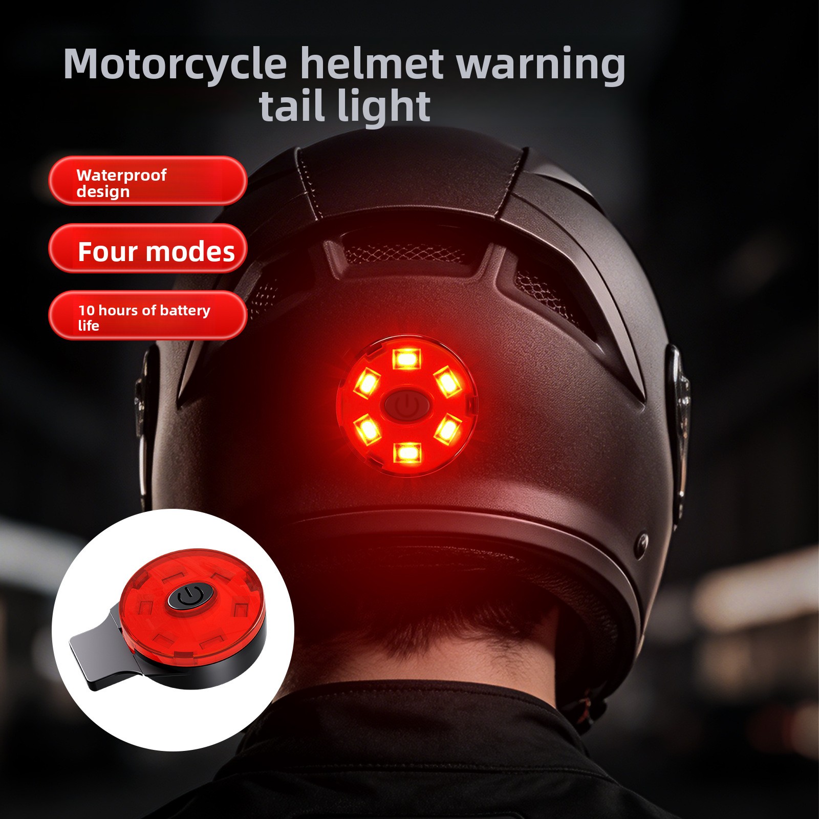 Cycling Gear Helmet - Luz Trasera LED Recargable por USB